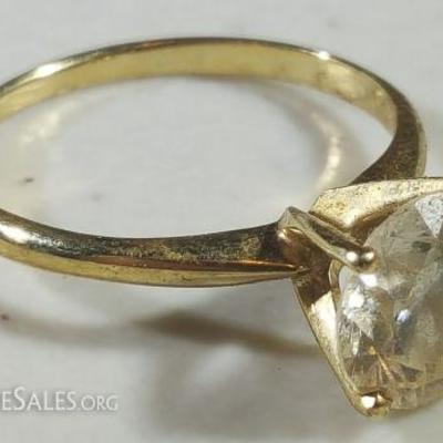 HKCT088 Beautiful 14k Ring with Clear Cut Stone
