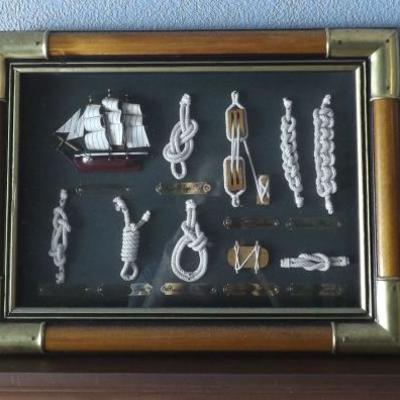 HKCT020 Nautical Lanterns and Framed Nautical Picture
