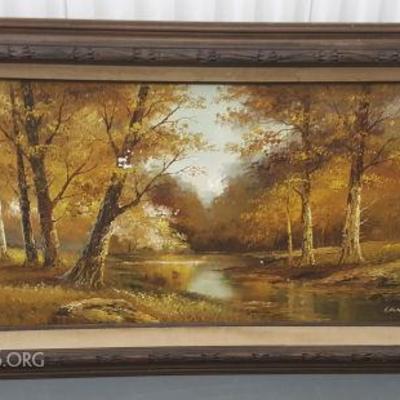 HKCT093 Framed Original Oil Painting, Signed by Artist Cantrell
