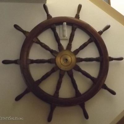 HKCT010 Nautical DÃ©cor - Large Wooden Ship's Wheel
