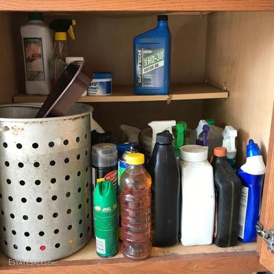 assorted cleaning supplies