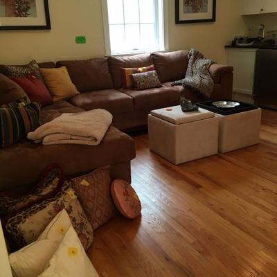 Crate & Barrel Microsuede Sectional