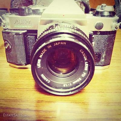 Vintage Canon ae-1 35mm camera. 