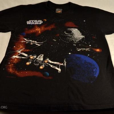 Vintage Star Wars T-Shirt VI: X-Wings and Death Star, 1990's. Like new condition. Adult large. 