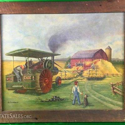 Anne Louise Hardesty oil painting advertisement for Case Tractors