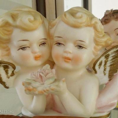 Vintage ceramic cherubs