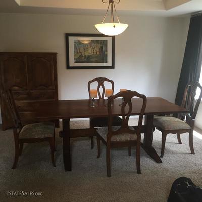 Pottery Barn Dining Table, 4 Ethan Allen Dining Chairs