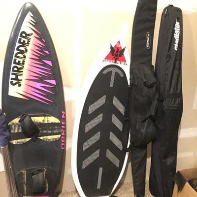 Surf boards, Slolam Skis, Comob Skis, Wet Shots, Cold Water Diving Boots, 