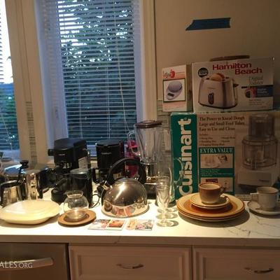 Cuisinart Food Processor, Cuisinart Coffee Maker, Krups Espresso Machine, Hamilton Beach Toaster, Hamilton Beach Blender