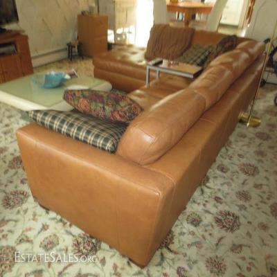 Natuzzi Leather Sectional Sofa with Chaise Lounge
