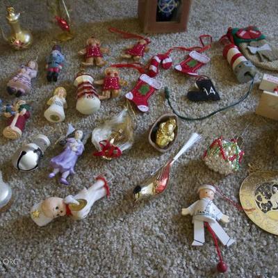 Christmas ornaments. Most are modern however a few vintage ones are mixed in. TONS more Christmas decorations!
