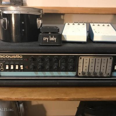 Audio board/mixer, guitar switches, wah wah pedal