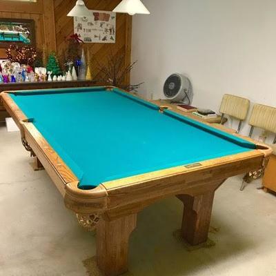 slate topped billiards table, excellent condition