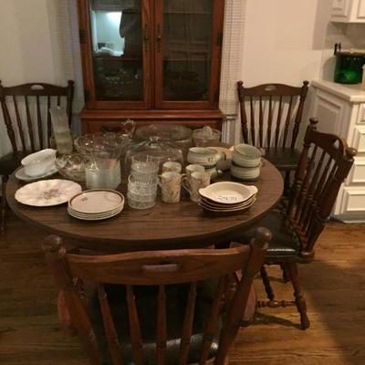 Kitchen Table, 4 Chairs, and Matching Hutch