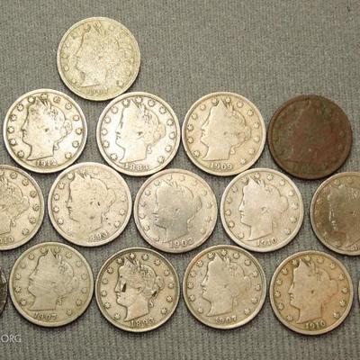 16 Liberty Head V Nickels 1883-1912