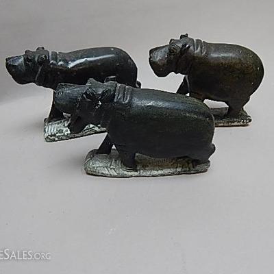 Soap stone carved hippos