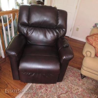 Leather Recliner With Remote