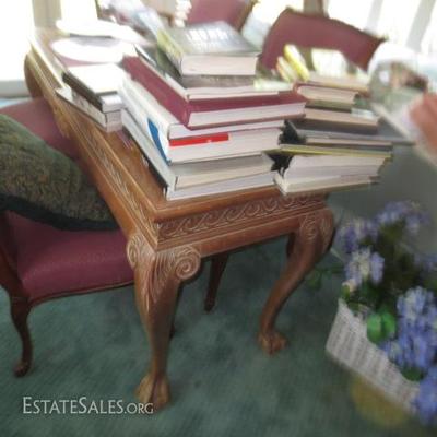 Oak Carved Sofa Table Coffee Table Books