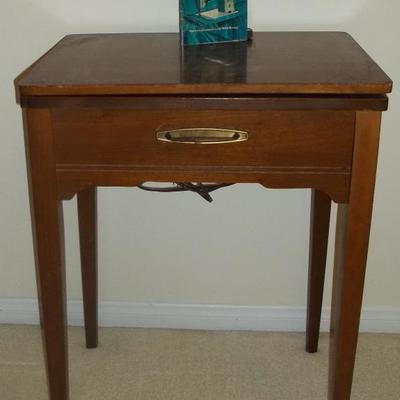 Mid Century Cabinet with Singer Sewing Machine
