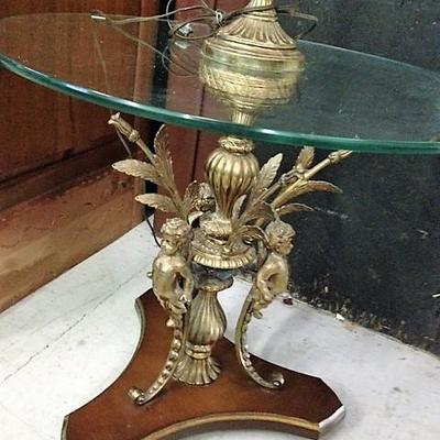 Metal Cherub Table Lamp