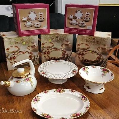 Sets of Royal Albert Old Country Roses Dinnerware