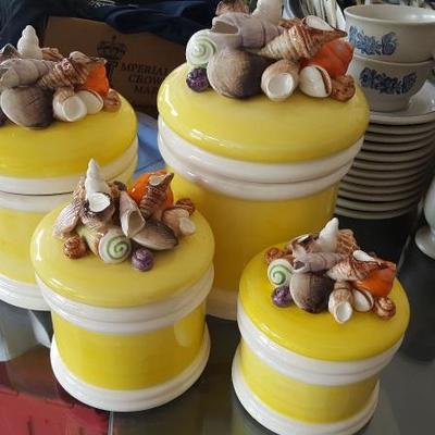 Vintage Beach Themed Canisters