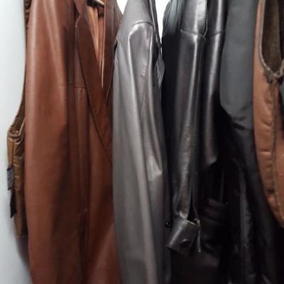 Variety of leather jackets and coats, mens and womens
