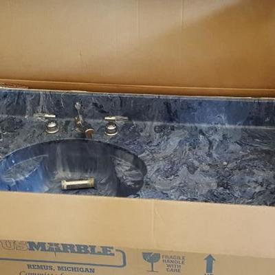 Marble Bathroom Sink, Blue