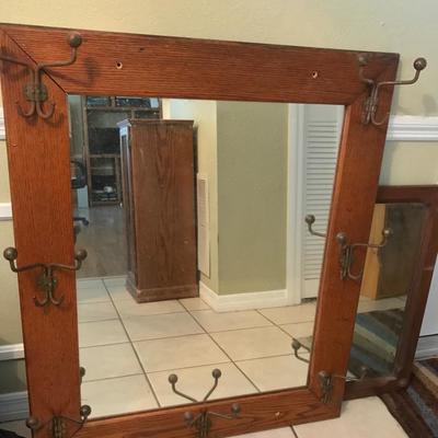 mission oak hall mirror 