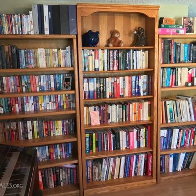 oak book shelf, books books, books