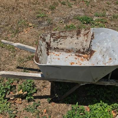 vintage riveted wheelbarrow