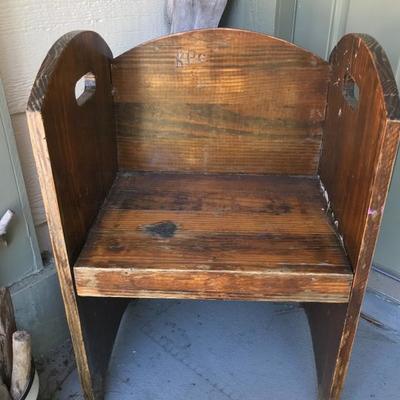 primitive wood chair 