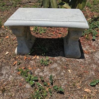 concrete garden bench