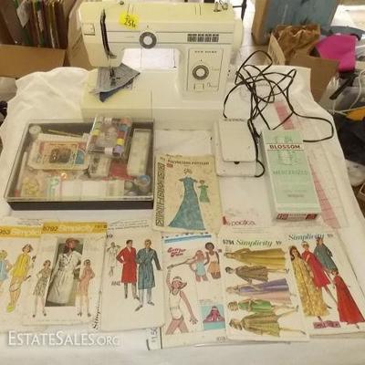 MVT256 New Home Sewing Machine, Vintage Patterns & Supplies
