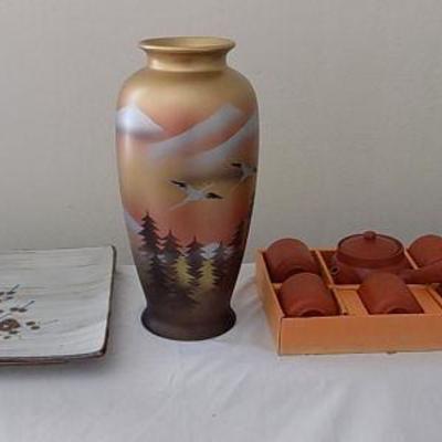 MVT107 Japanese Lacquerware, Tea Sets, Vase, Platter & More!

