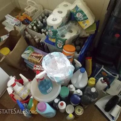 MVT251 Mystery Lot of Cleaning Supplies, Hoover Vacuum, Swifter and More!
