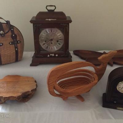 MVT077 Vintage Hamilton Clock, Kano Clock, Basket Purse & More
