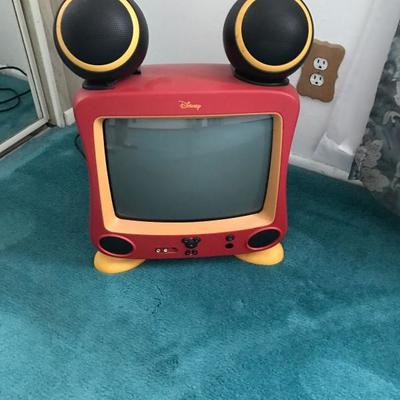 Disney Mickey Mouse TV with ear speakers.