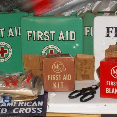 Vintage metal first aid kits
