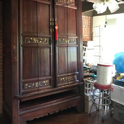 Large antique Chinese cabinet from Shanghai circa 1870-1890.  Came out of a wealthy Chinese familyâ€™s home and was in a room that we...