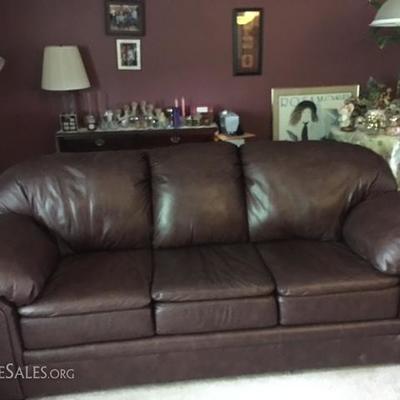 7' genuine leather couch