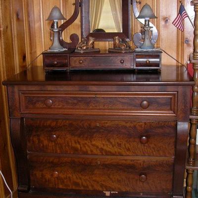 Mahogany Chest of Drawers, Cheval Mirror on top is a separate item.