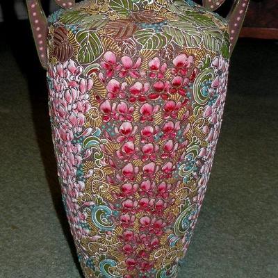 1900's Satsuma Floor Vase, one of a Pair