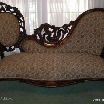 Heavily Carved Victorian Love Seat