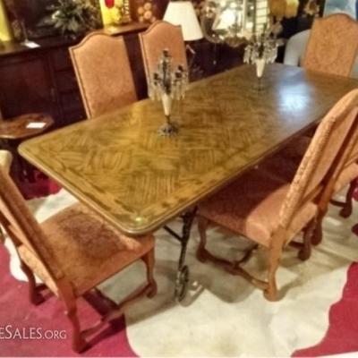ITALIANATE 7 PC DINING TABLE WITH 6 CHAIRS - IMMACULATE