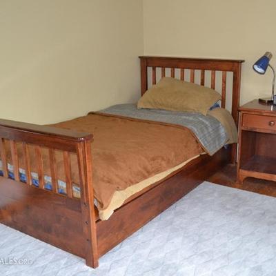 Mission style twin bed with trundle