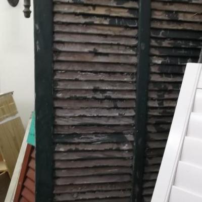 Reclaimed chippy green shutters.  50% Off
