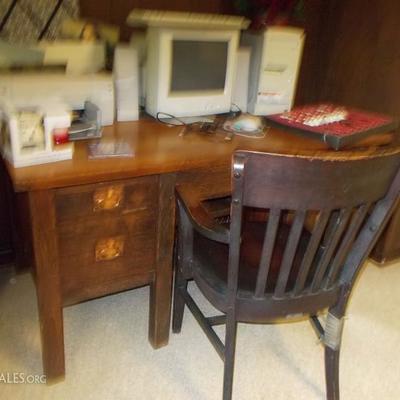 Mission style desk $160
Globe Wernicke Co. desk chair 