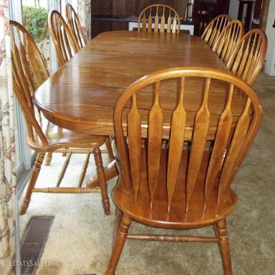 Table and 8 chairs $520