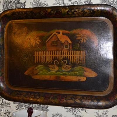 Painted tole tray
